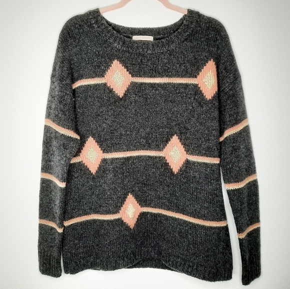 Gat Rimon Gray Diamond Blake Oversized Merino Wool Sweater 2 - Picture 2 of 6